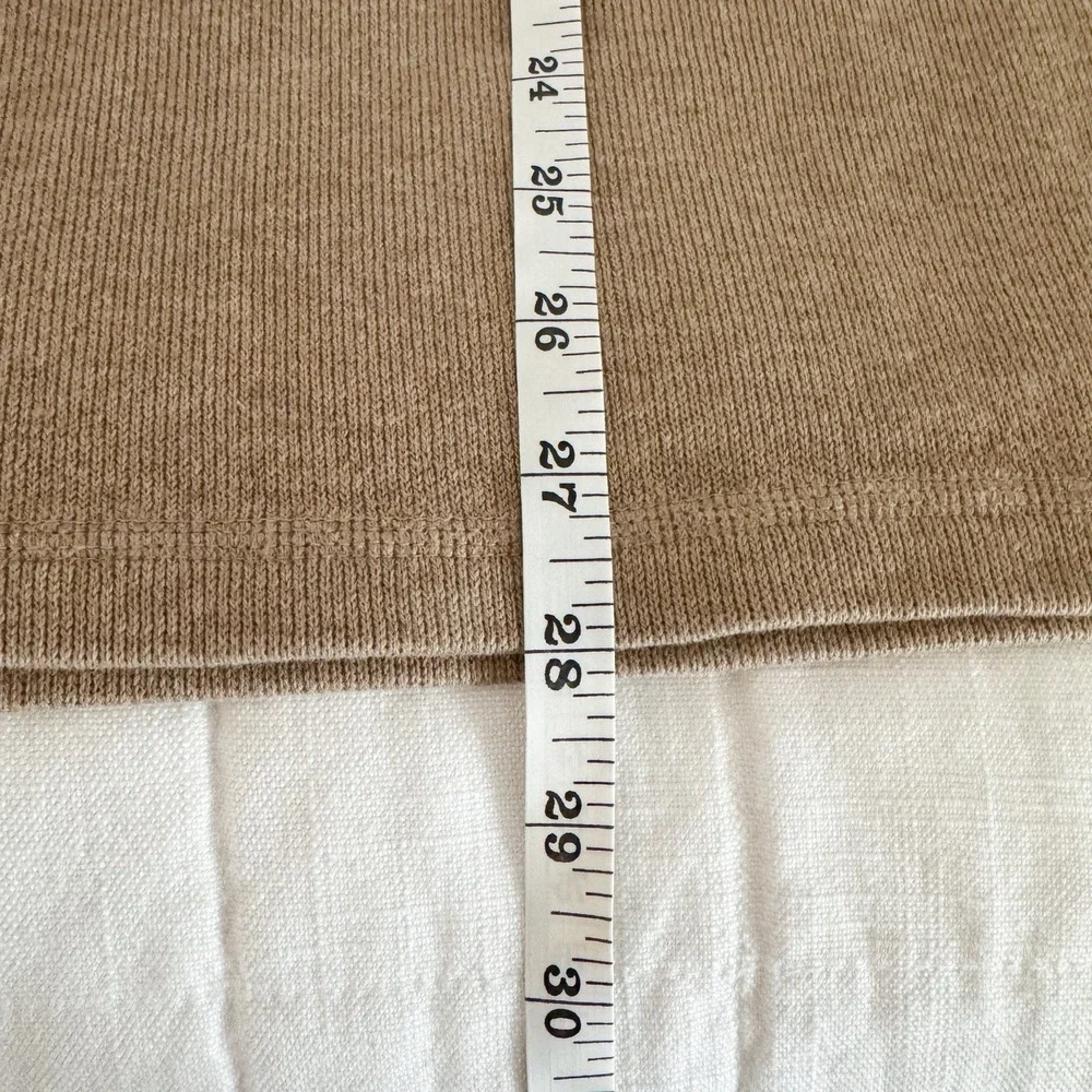 Banana Republic Sweater Men's XL 100% Cotton Tan Quarter‎ Zip Heavy Knit SOFT